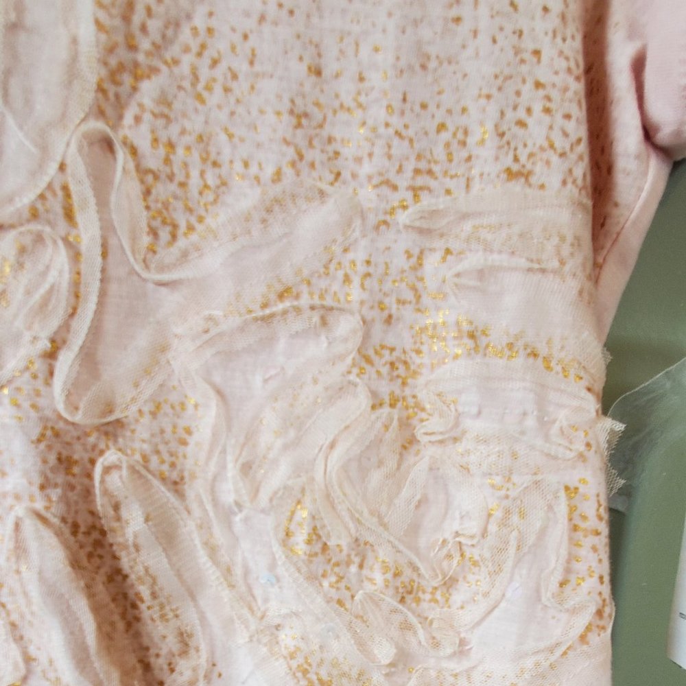 Style&Co Pink Lace and Glitter Top - Picture 4 of 5